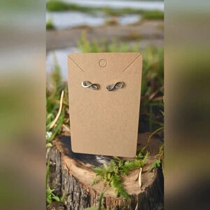 Silver Plated Rhinestone Infinity Stud Earrings